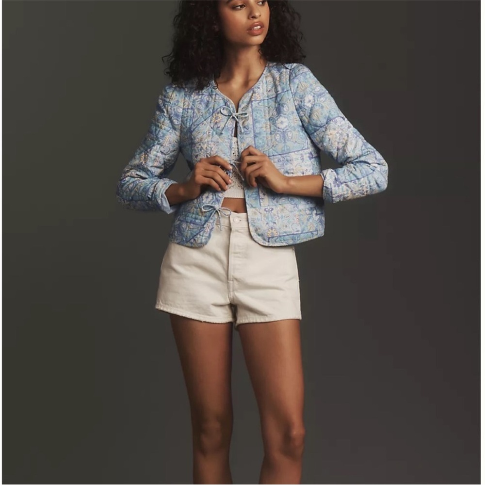 Dolan Blue and Yellow Paisley Quilted Jacket